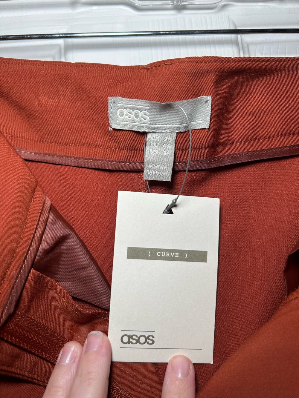 ASOS Curve Rust Tie-Waist Cropped Pants - Picture 3 of 3